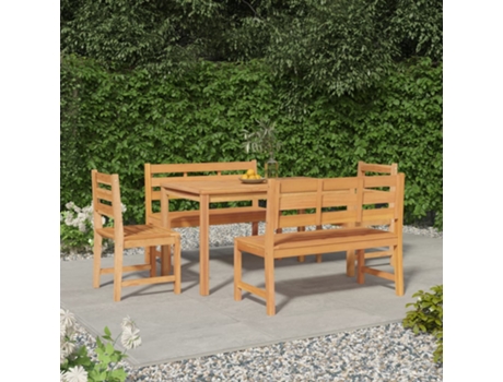 Conjunto 5 de comedor para jardín VIDAXL madera maciza de teca