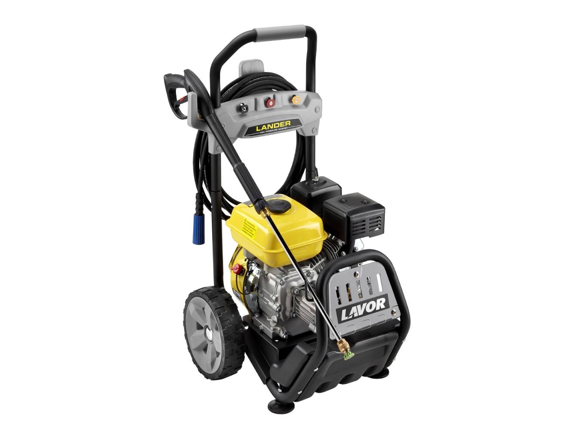 LAVOR Hidrolimpiadora Alta Presión Lander 2800 présion 200bar caudal 690L/h motor 6.5HP 3 boquillas diferentes depósito integrado detergente mango ergonómico