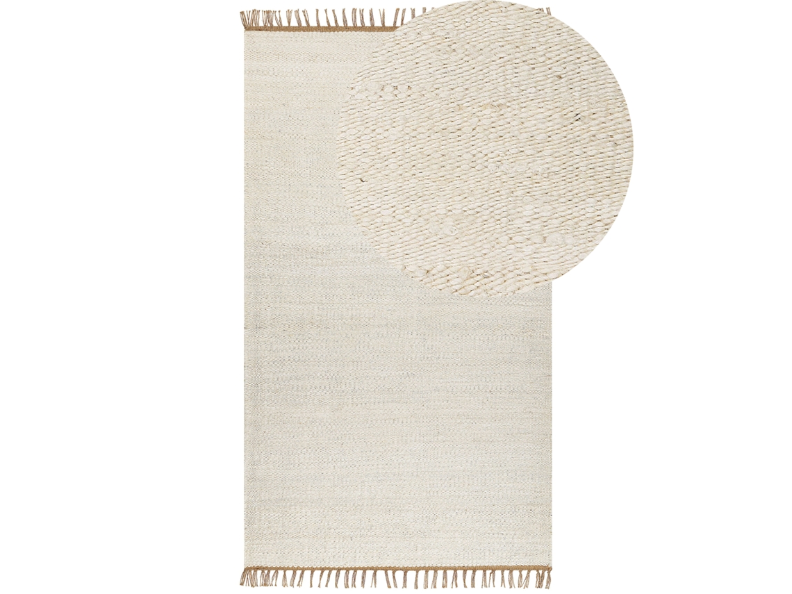 Alfombra de pelo corto BELIANI Lunia de Yute Beige 80x150