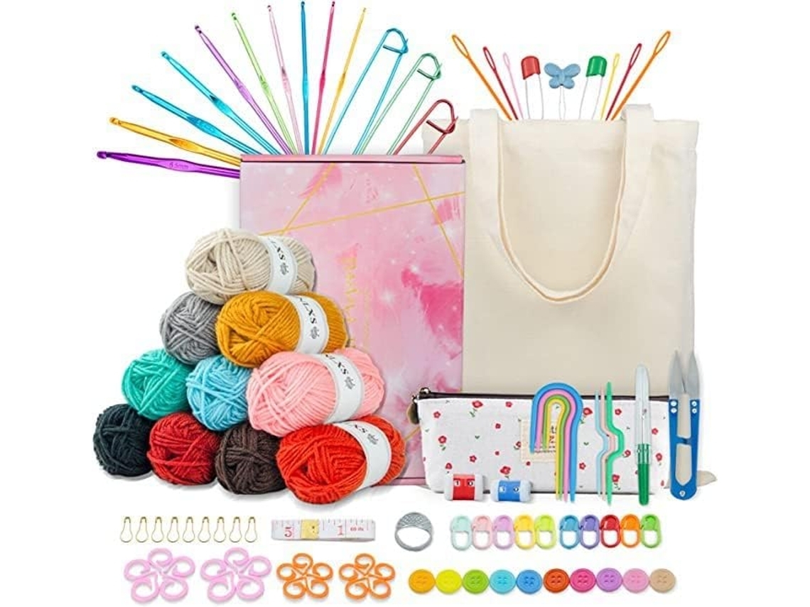 96 Piezas De Agujas De Ganchillo Con Lana, 2 Mm 6,5 Mm Con Bolsa De Almacenamiento,gusshious