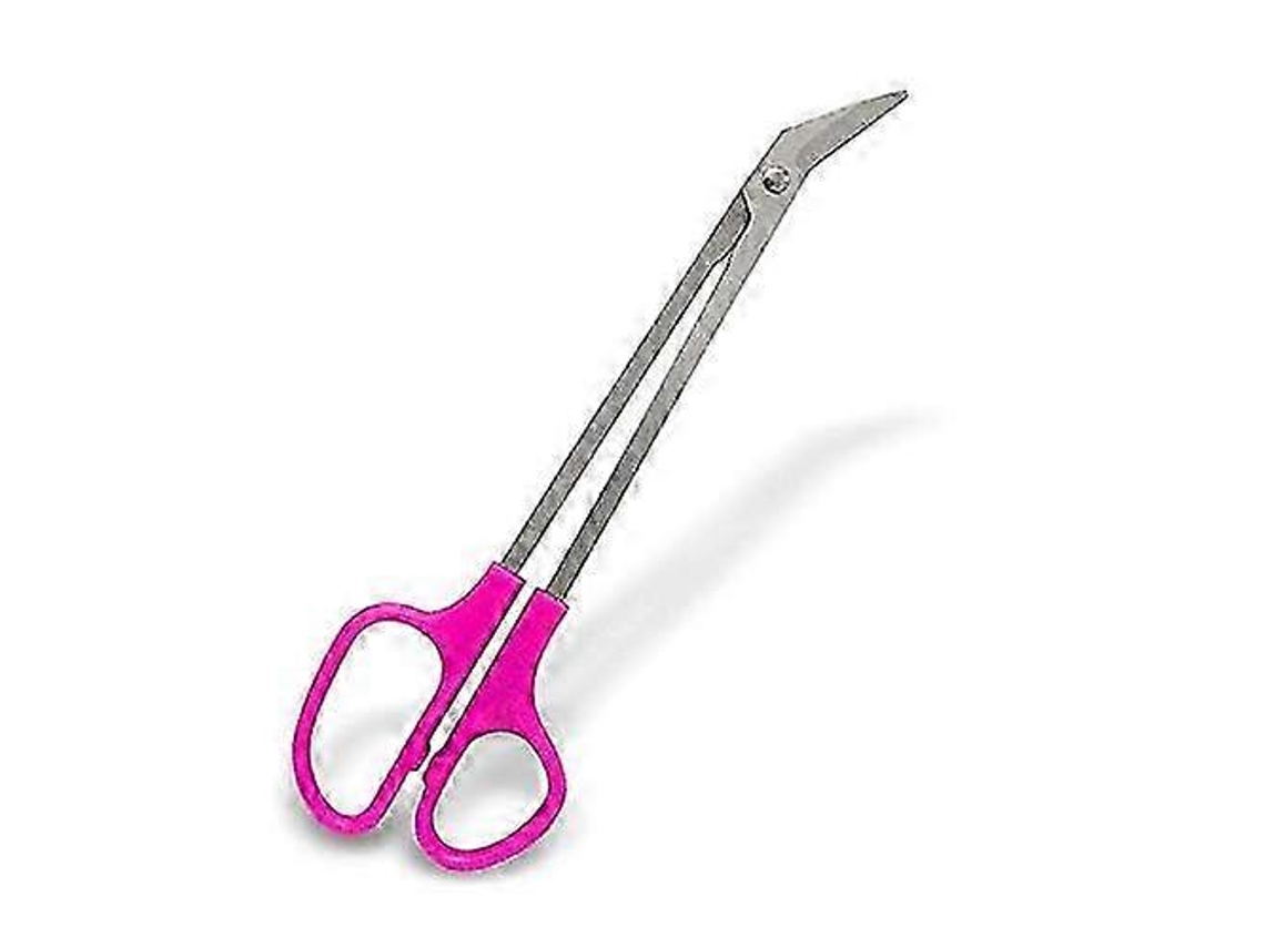 Cortauñas ergonómico de acero inoxidable con mango de 8 1/4 pulgadas de largo para personas mayores con hojas anguladas.