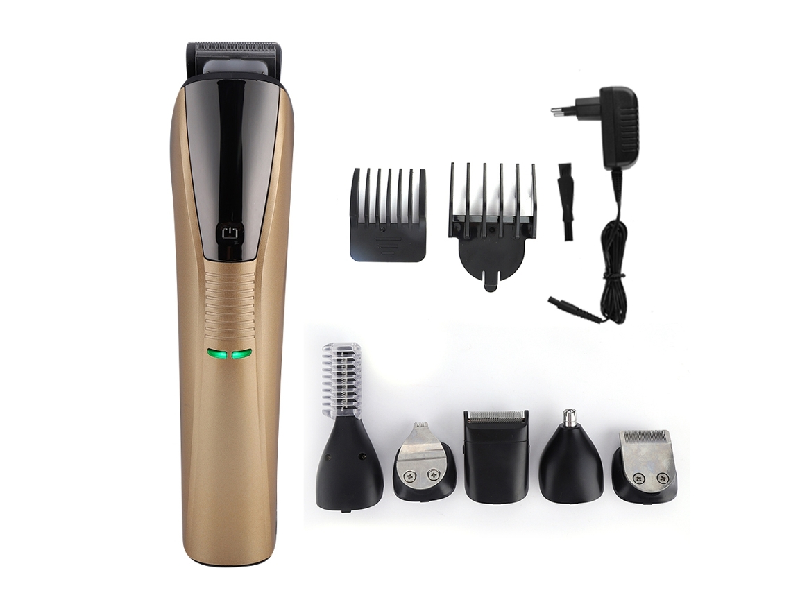 Kit De Cortapelos Eléctrico Multifuncional 6 En 1: Cortador De Pelo, Afeitadora, Trimmer De Nariz Y Barbilla Lavable