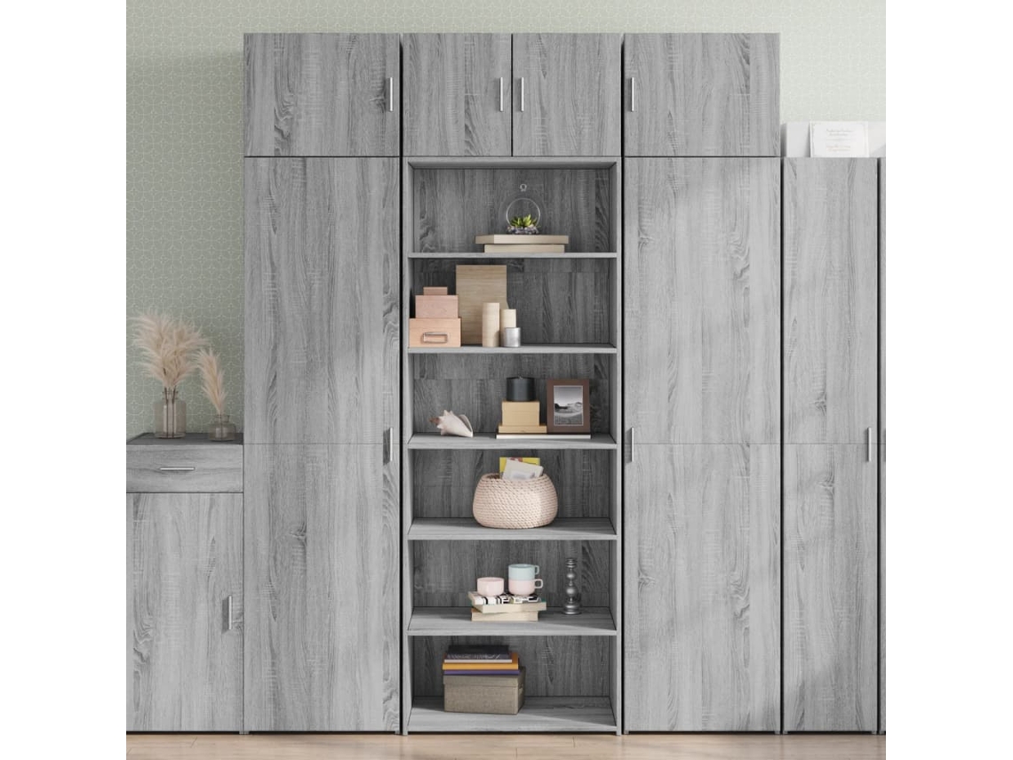 Aparador Alto Madera De Ingeniería Gris Sonoma 70x41x185 Cm