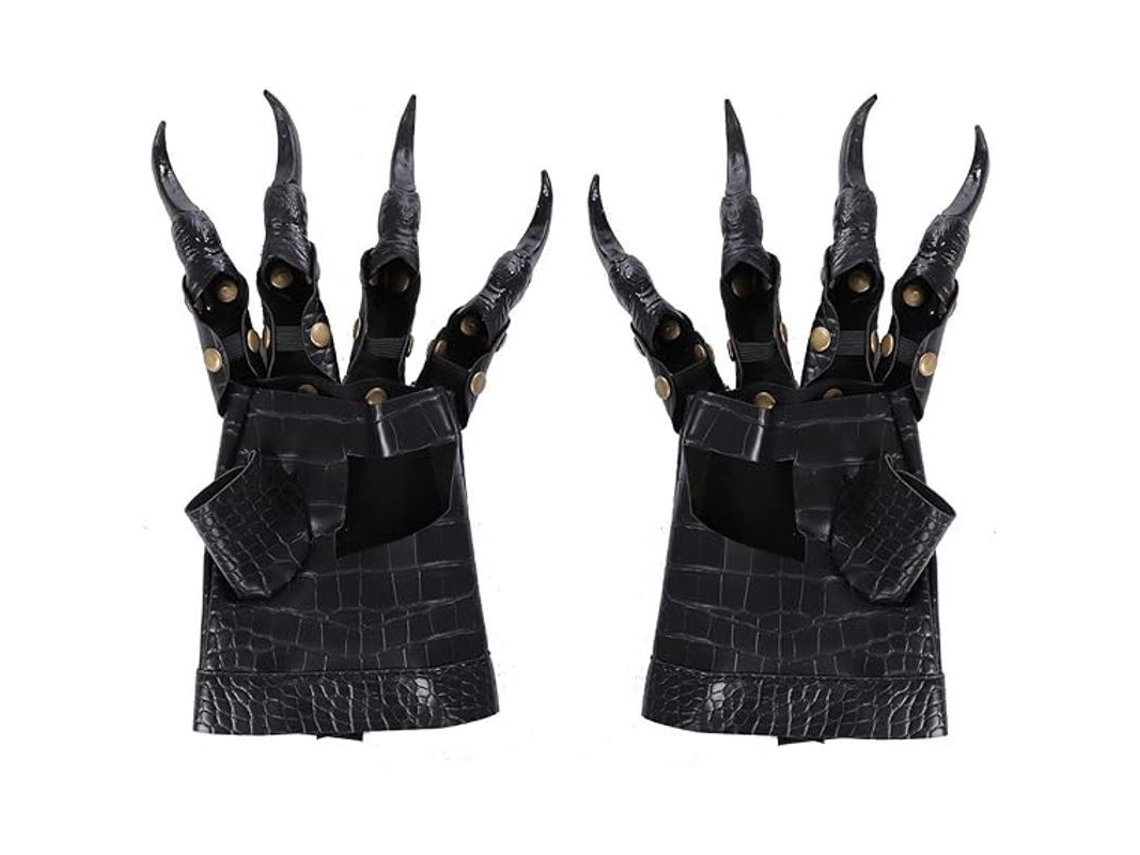 Guantes Con Garras De Dragón Con Uñas Para Disfraces De Halloween, Accesorios Para Fiestas Temáticas, Color Negro.