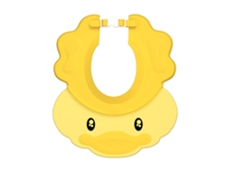 Gorro De Baño Flexible Amarillo Con Estampado De Dibujos Animados Para Bebé, Con Hebilla, Protege Los Ojos, Champú.