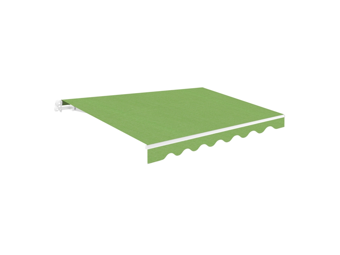 Toldo enrollable para exterior de 3x2,5, color verde, poliéster, estructura de aluminio, lona, protección solar UV, para terraza, jardín, balcón, wasabi