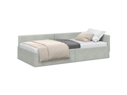 Cama Individual | Estructura De Cama En Esquina Gris Claro 90 Cm X 200 Cm
