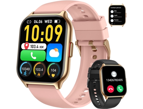 Smartwatch (Hacer/Recibir Llamadas) Bluetooth para Teléfono Android iPhone Reloj Deportivo Digital Impermeable para Exteriores Rastreador de Salud ...