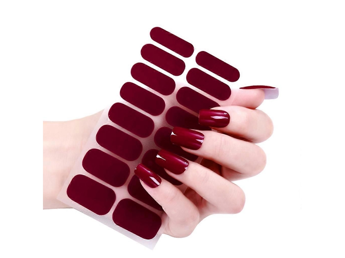 Juego de tiras autoadhesivas de esmalte de uñas, pegatinas para uñas para lámpara UV, envolturas para uñas GOKOCO