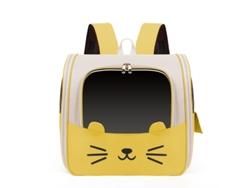 Mochila Portátil Transpirable Para Gatos, Adecuada Para Perros Y Gatos Pequeños, Color Amarillo. Panoona