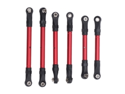 6 Piezas Barra De Dirección Aluminio Piezas Repuesto Largo Corto Para Coche Rc Traxxas Slash Rojo