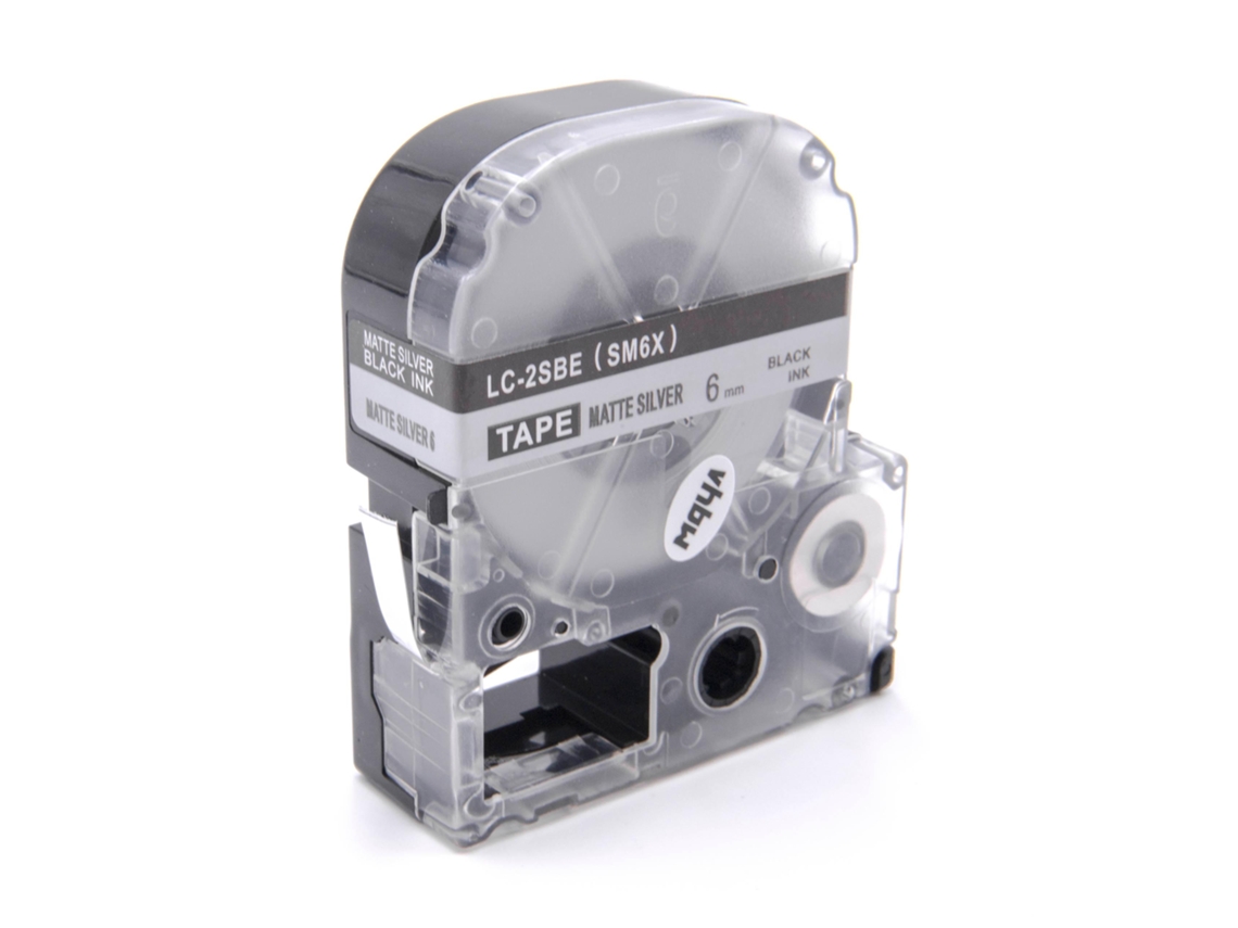 Cartucho de cinta Epson LC-2SBE de 6 mm (negro sobre plata)