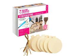 Caja de pirograbado bolas navideñas de madera para colgar GRAINE CRÉATIVE