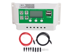Controlador solar PWM de 20 A, 12 V/24 V con dos puertos USB para carga solar