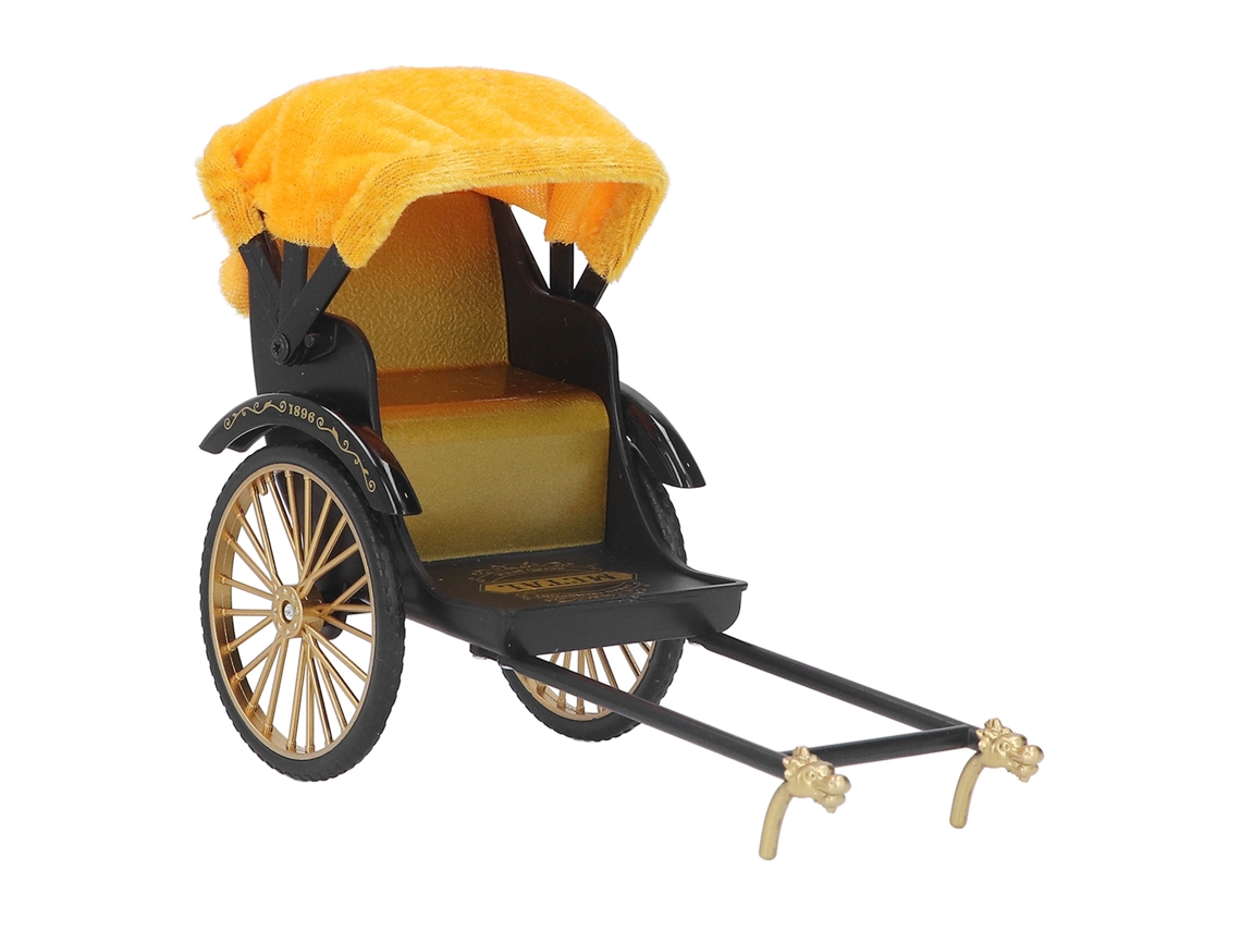 Dan26-modelo De Rickshaw Retro Detalles Exquisitos Simulación De Rickshaw De Aleación Juguete Decoración Para Coleccionar Oro