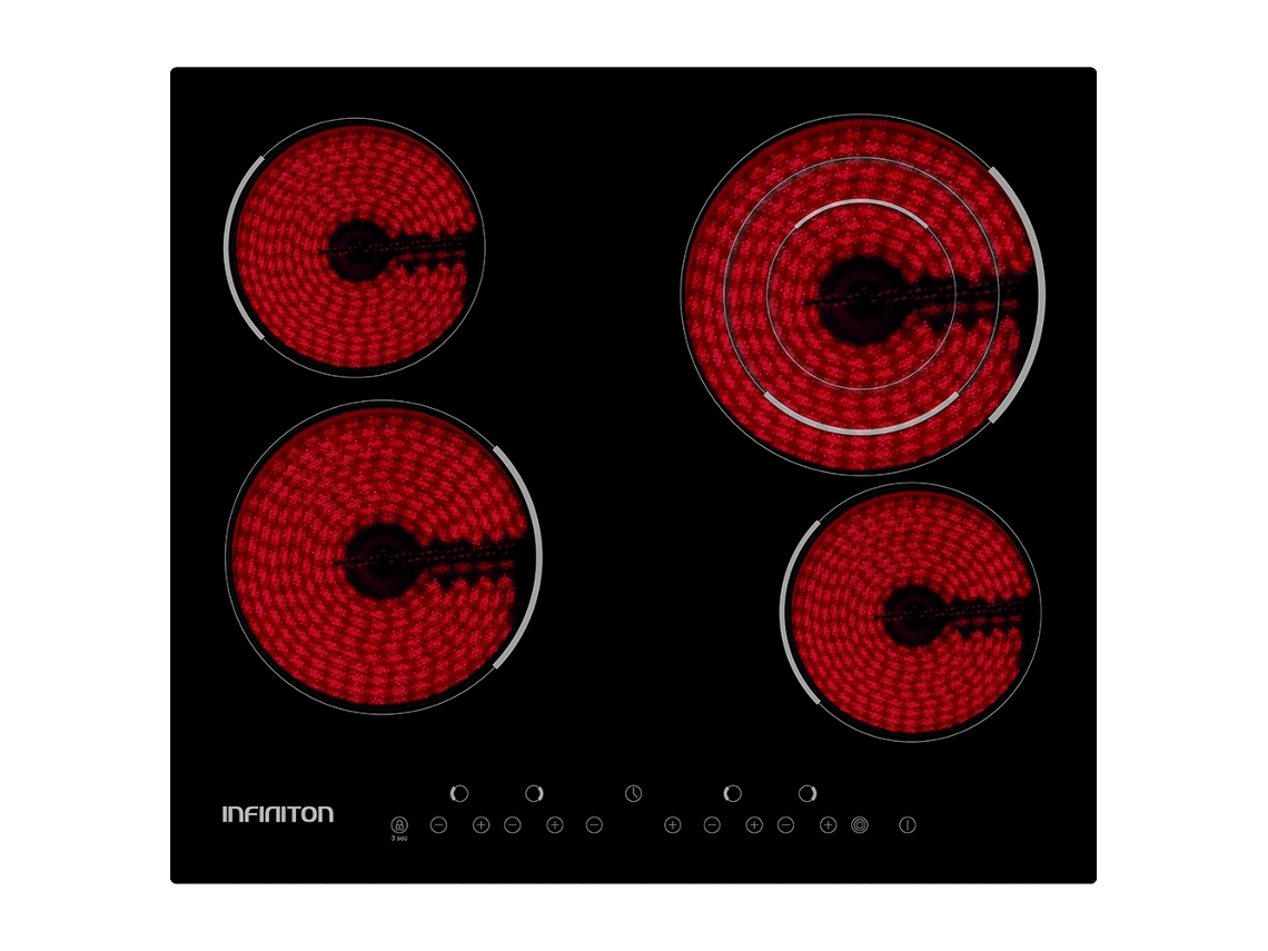 Placa de Vitrocerámica INFINITON VIT4T23 (Eléctrica  - 59 cm - Negro)