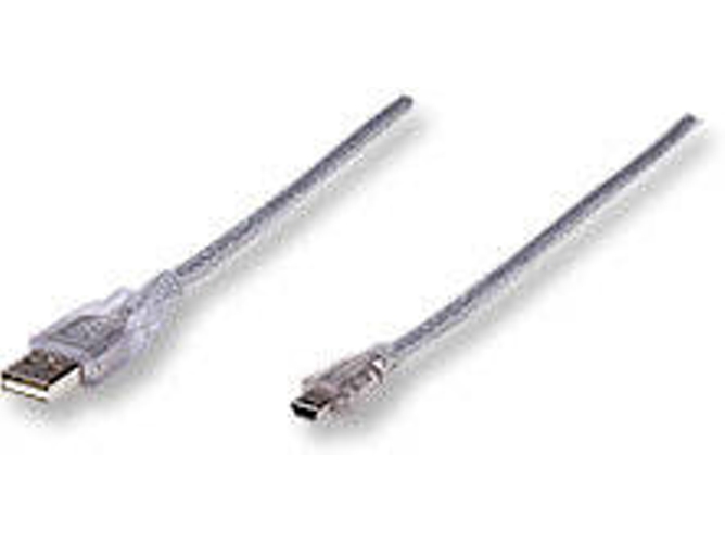 Cable USB MANHATTAN USB A/Mini-USB B 1.8 m Macho/Macho Transparente