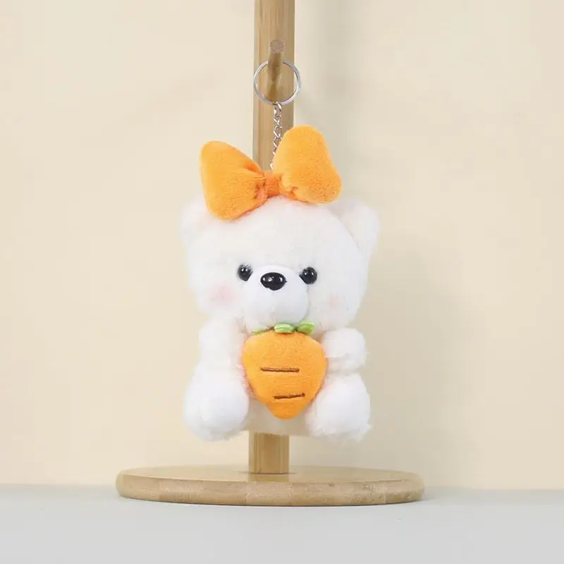 (branco) Chaveiro De Pelúcia De Frutas Sortidas E Fofas De 14 Cm, Enfeite Para Bolsa