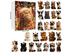 Calendario de Adviento, 24 colgantes decorativos navideños de gatos M04 Digitallab