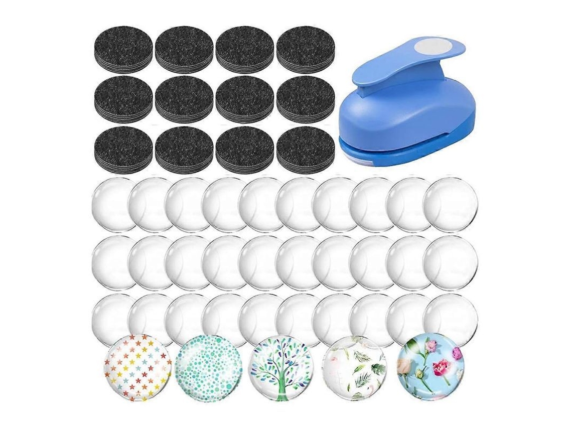 2026altiro-kit De Arte Para Crear Imanes De Nevera De Cristal Con Perforadora De Papel Y 50 Imanes De Ferrita Cerámica.