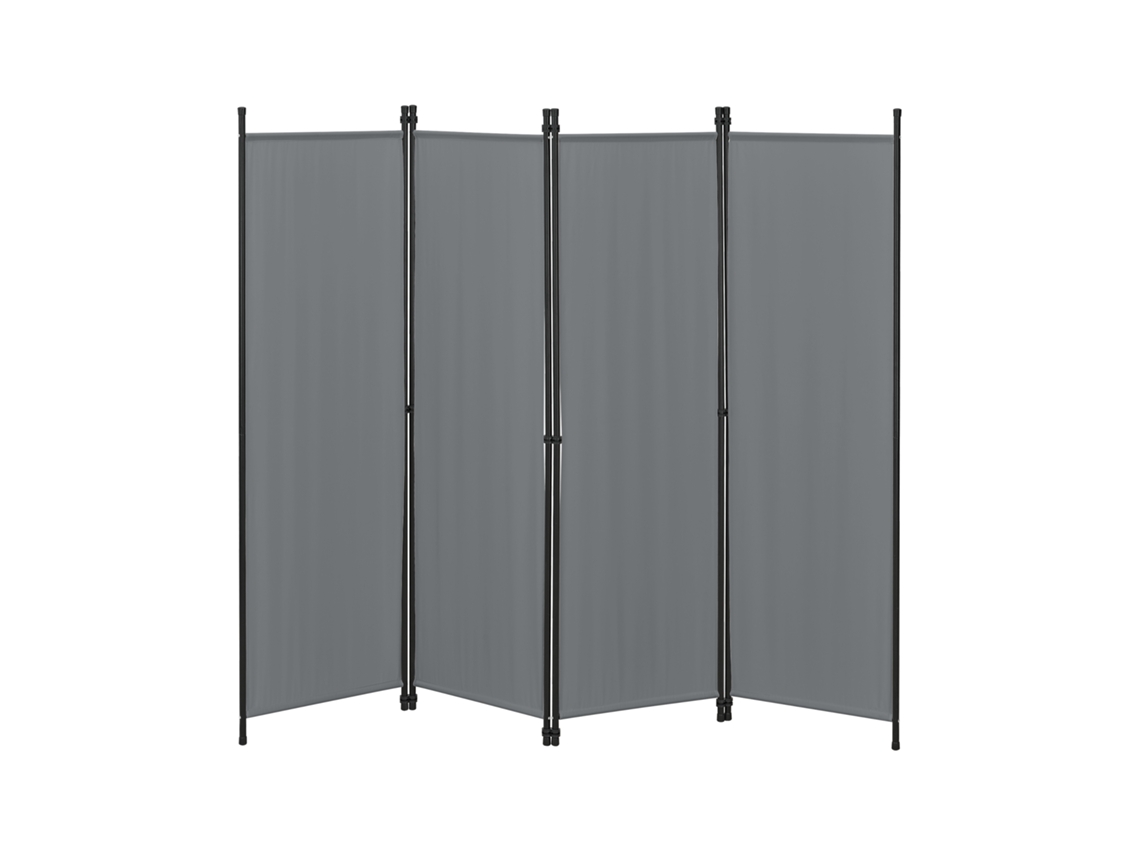 Biombo Separador de 4 Paneles Huesca 171 x 200 cm Gris oscuro [EN.CASA]