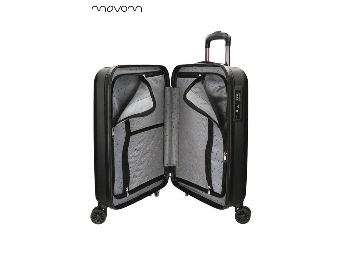 Maleta de Cabina MOVOM Wood Negro (41 x 58 x 41 cm - 38 L)