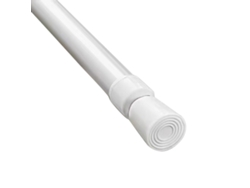 HYMNORA Barra telescópica para cortina de ducha blanca de 1,3 cm sin taladro, diseño innovador sin perforación, ajuste flexible del largo telescópico, barra c