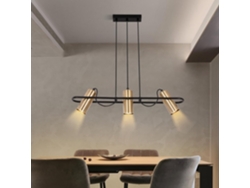 Lámpara colgante vintage con 3 llamas, ideal para comedor, diseño industrial, color dorado, GU10 ZMH