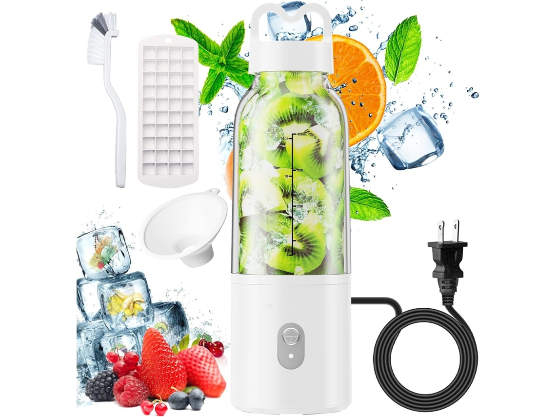 Licuadora personal Chronus de 17 oz y 176 W para batidos, jugos, hielo y preparación de alimentos, compacta y versátil (blanca)