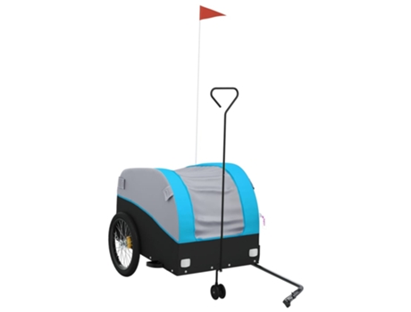 Remolque para bicicleta hierro VIDAXL negro y azul (45 kg)