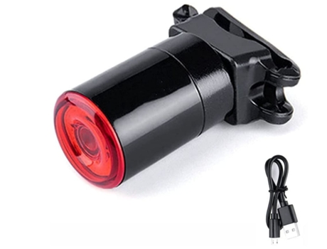 Luz trasera para bicicleta Luz trasera inteligente para bicicleta Luz trasera LED recargable USB para bicicleta con 3 modos de luz - Negro ENZONS