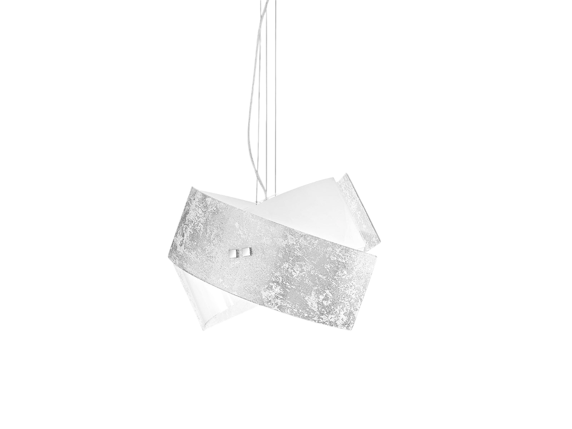 Lámpara colgante Camilla Silver 2xe27 Max 2x70w IP20 Lámpara de techo de aluminio de diseño moderno Casquillo E27 Gea Luce