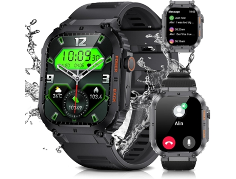 Reloj Inteligente (Responder/Marcar Llamadas), Pantalla Táctil HD de 1,96'', 100+ Modos Deportivos, Batería de 400 mAh, Reloj Fitness con Monitor d...