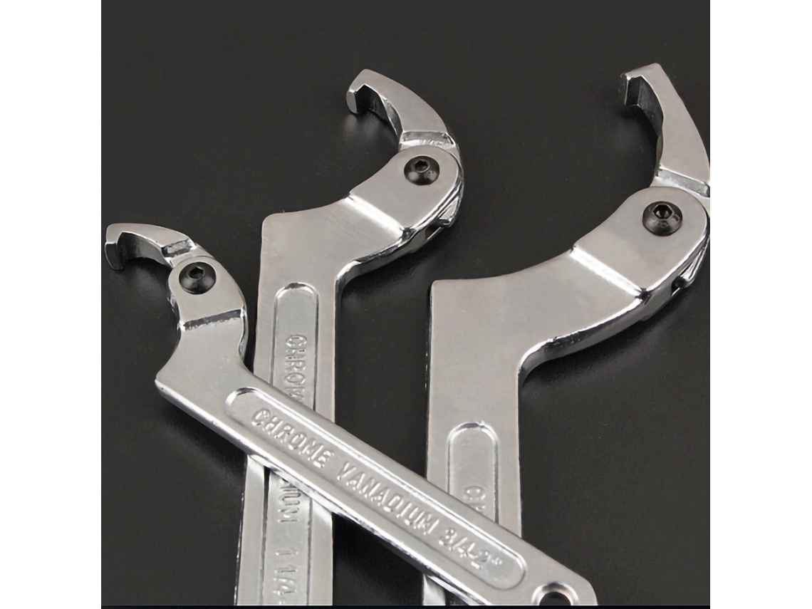 Llave De Gancho Ajustable Multifuncional C Con Cabeza Móvil, Llave De Resortes, 115-170mm (4 1/2-6 7/10in)