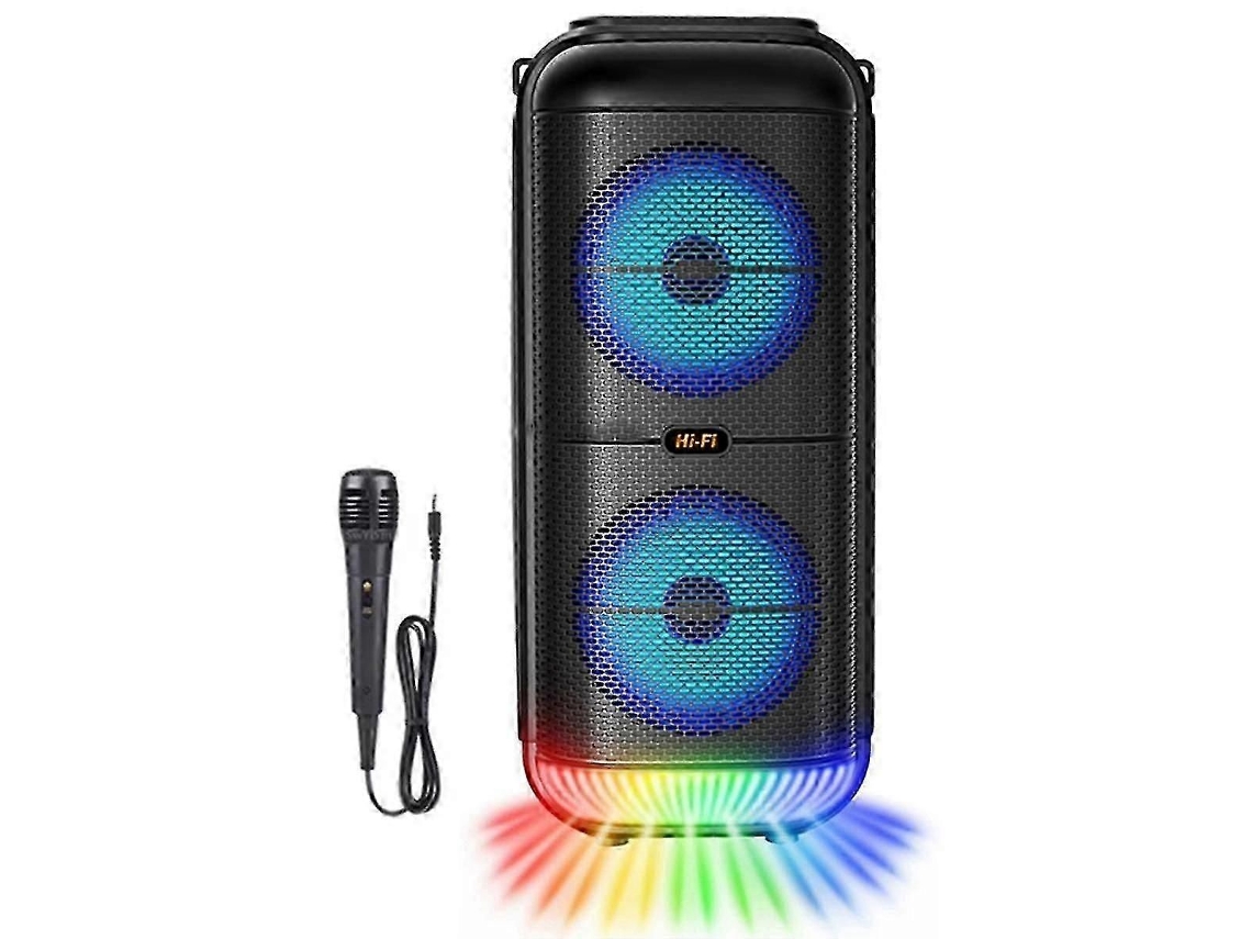 Altavoz Bluetooth extragrande de 1200 W para exteriores, subwoofer de 6 pulgadas con doble bocina, altavoz inalámbrico portátil.