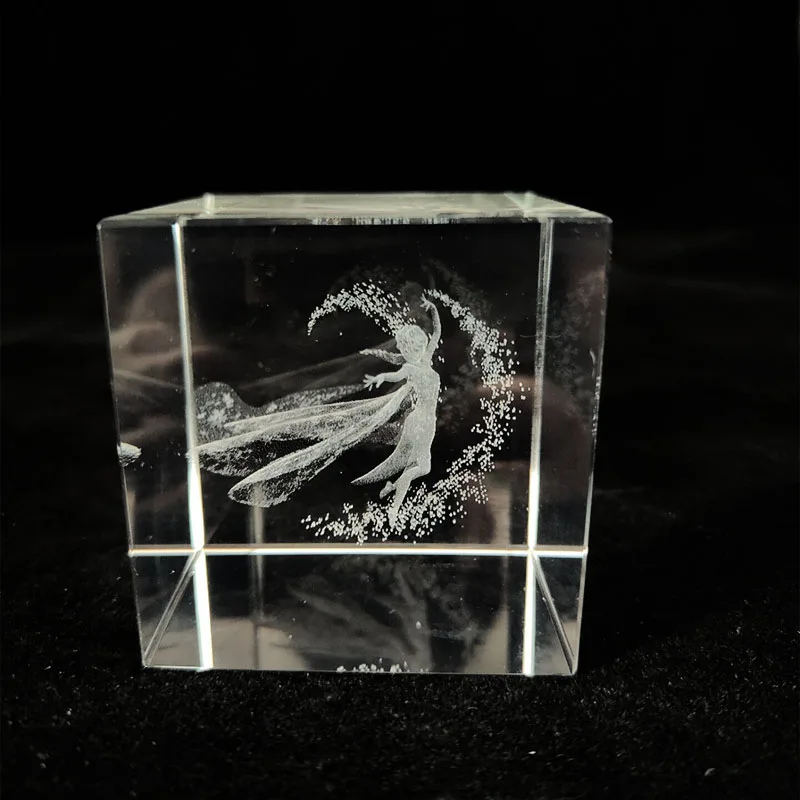 Cubo de cristal cuadrado de 40 mm para joyería, con prisma de vidrio grabado con láser 3D MDUG (estilo 16 40 mm)