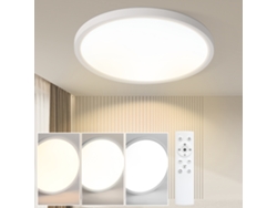 Lámpara de techo LED plana, Ø30 cm, regulable, para baño, redonda, para cocina, blanca, 24 W, Nettlife