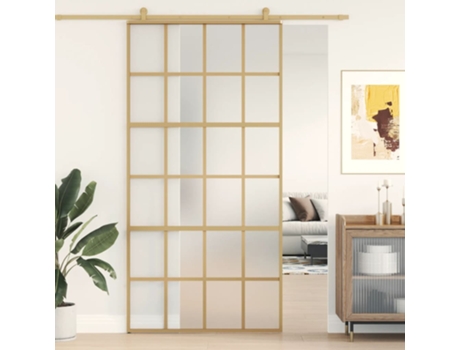 MAISON EXCLUSIVE Puerta corredera dorada de vidrio ESG esmerilado y aluminio