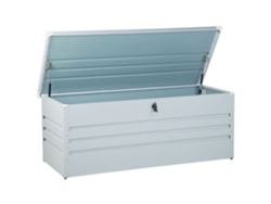 Caja de jardín impermeable de metal BELIANI Cebrosa de Acero Gris 165x70x67