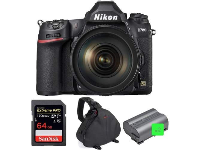 Kit Cámara Mirrorless NIKON Nikon D780 + 24-120mm f/4G ED VR + SanDisk 64GB + 2 Nikon EN-EL15b + Bolsa