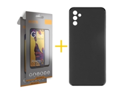 Pack 2 X Película de Vidrio Templado Full + Funda ACCETEL para Samsung Galaxy A16 5G Silicona Liso Negro 