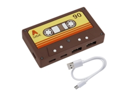 Hub Usb De 4 Puertos, Adaptador De Datos Con Diseño De Cinta De Casete Retro Para Portátil, Pc Y Ordenador De Sobremesa (marrón)
