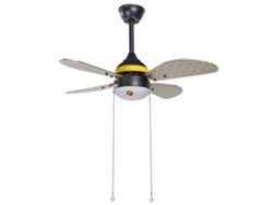 Ventilador de techo con luz BELIANI Dolores de Hierro Negro 95x95x50