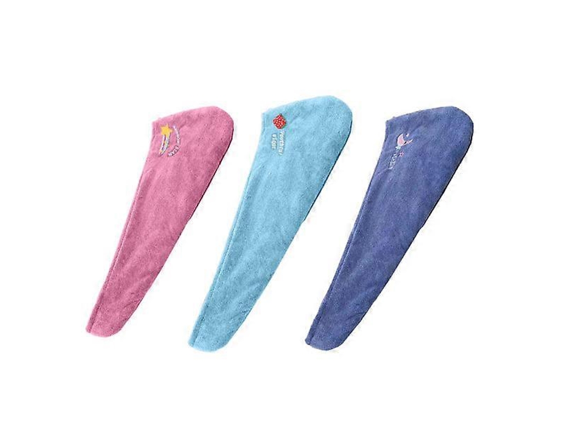 Paquete de 3 toallas para el cabello, súper absorbentes, secan el cabello mojado rápidamente. Rosewell