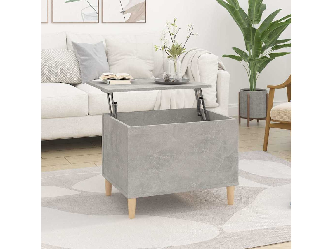 Mesa De Centro | Mesa De Café | Mesa De Salón Madera Contrachapada Gris Hormigón 60x44,5x45 Cm