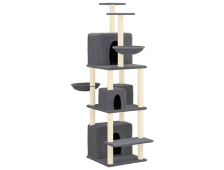 Rascador Para Gatos VIDAXL Con Postes De Sisal Gris Oscuro 180 cm