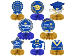 8 Piezas De Decoración Para Fiesta De Graduación 2022, Adorno Hexagonal Para Centro De Mesa De Graduación.