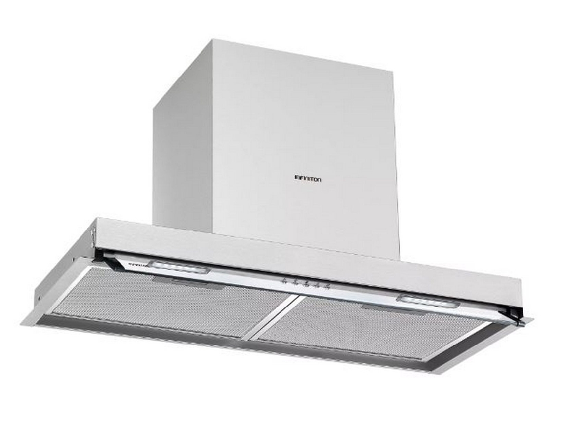 Campana extractora integrada INFINITON CMPG-A6035, 573 m3/h, 60 cm, en T invertida, A+, Acero inoxidable