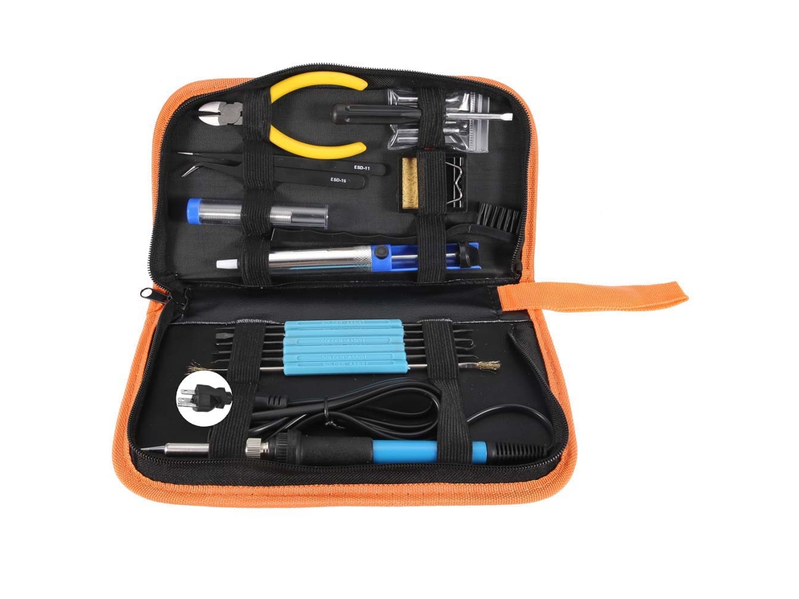 Kit De Soldador Eléctrico De 60 W Con Multímetro Y Temperatura Ajustable.