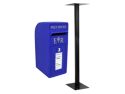 Buzón de correos de Royal Mail, de hierro fundido azul escocés, para suelo y pared